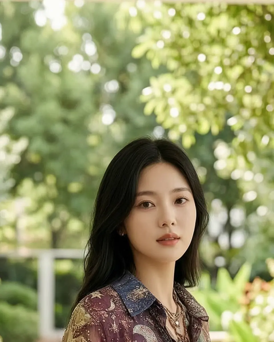 플로럴 프린트 셔츠 실루엣