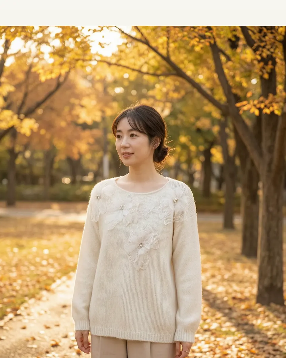 Lace Flower Knitted Sweater For Women Autumn And Winter