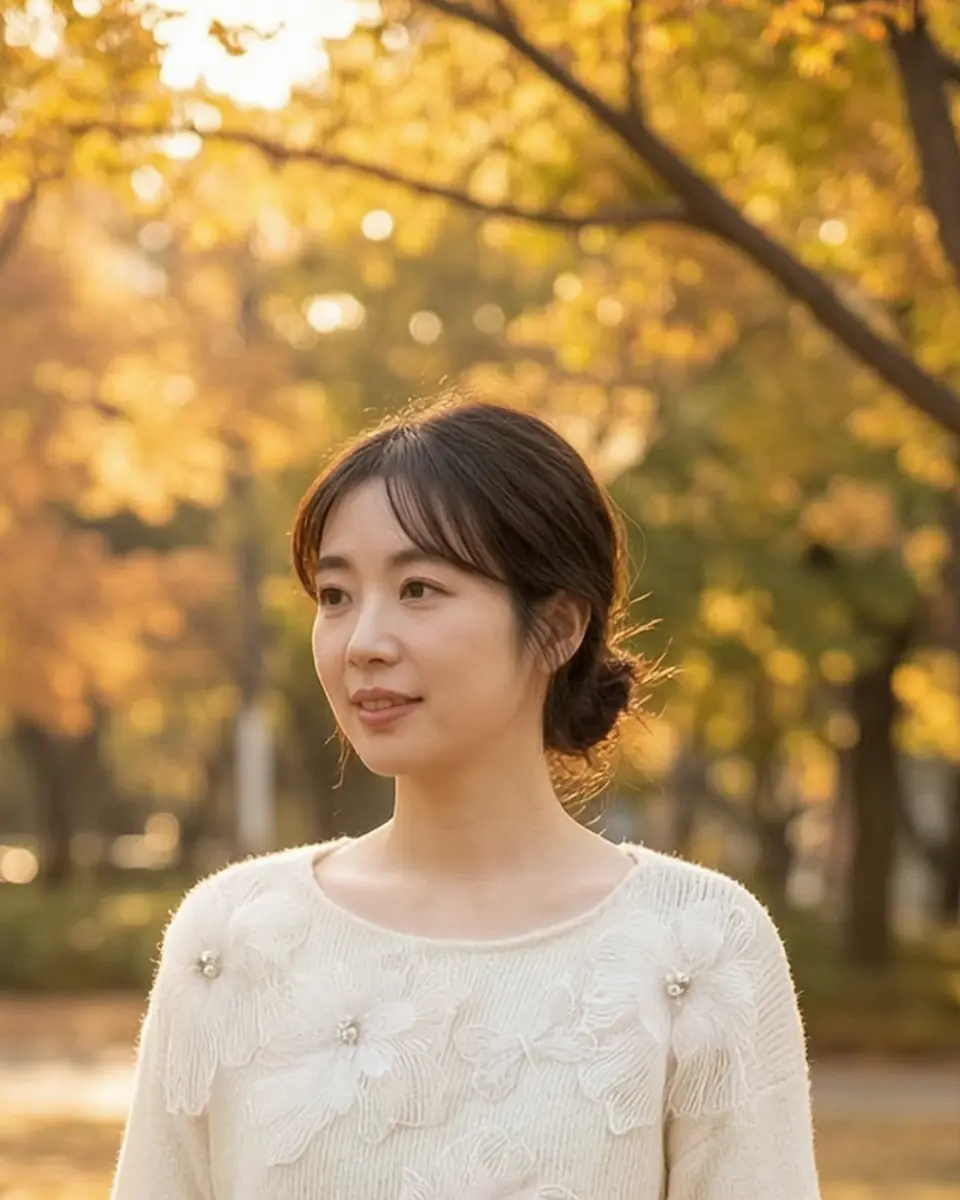 레이스 플라워 니트 스웨터 실루엣