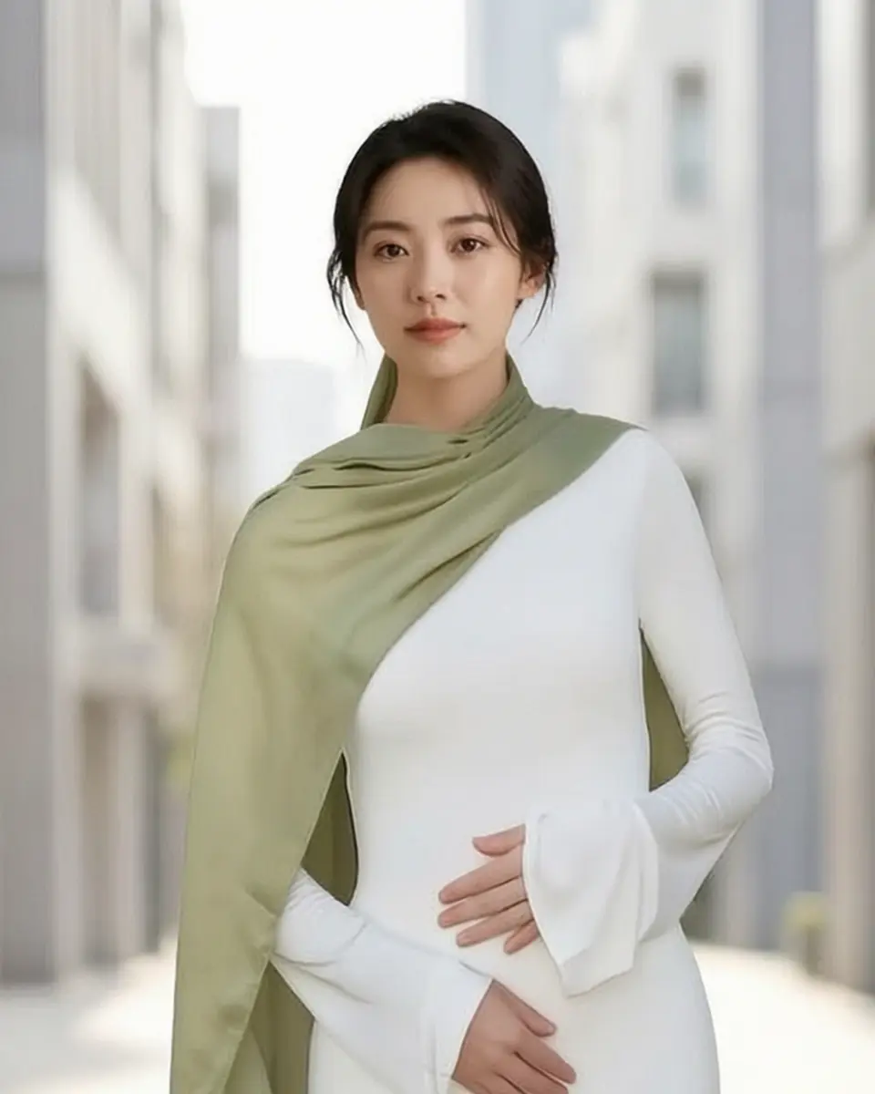 미니멀 핏 긴팔 드레스 실루엣