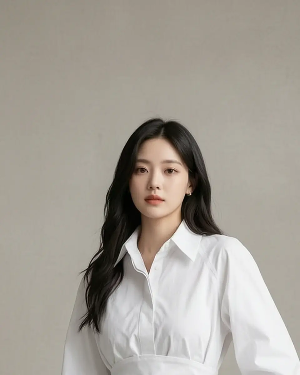 라체업 웨이스트 블라우스 실루엣